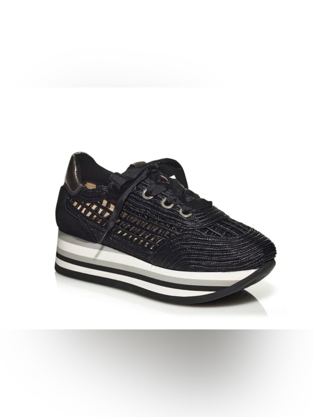 Softwaves Shoes Women’s 6.5/7 UK 37 Arch Support  Platform Sneakers Raffia mesh